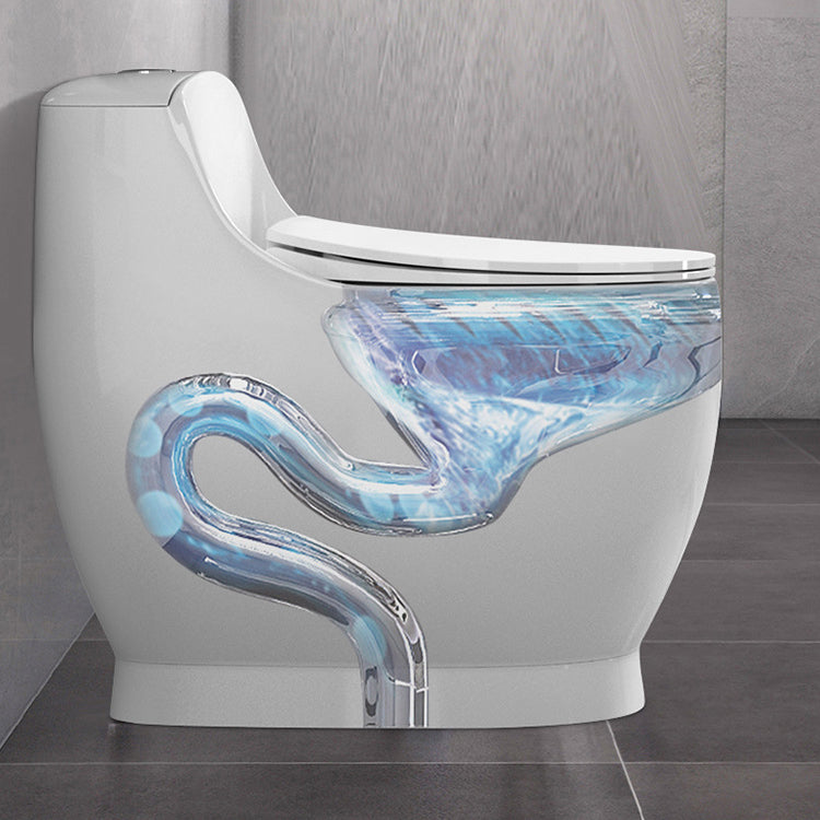 Modern Floor Mount Toilet Bowl Siphon Jet Toilet with Seat for Bathroom Clearhalo 'Bathroom Remodel & Bathroom Fixtures' 'Home Improvement' 'home_improvement' 'home_improvement_toilets' 'Toilets & Bidets' 'Toilets' 6463365