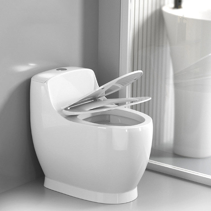 Modern Floor Mount Toilet Bowl Siphon Jet Toilet with Seat for Bathroom Clearhalo 'Bathroom Remodel & Bathroom Fixtures' 'Home Improvement' 'home_improvement' 'home_improvement_toilets' 'Toilets & Bidets' 'Toilets' 6463369