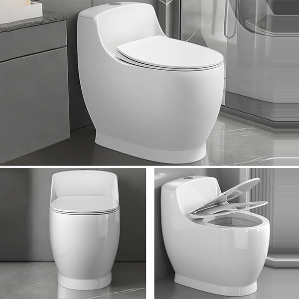 Modern Floor Mount Toilet Bowl Siphon Jet Toilet with Seat for Bathroom Clearhalo 'Bathroom Remodel & Bathroom Fixtures' 'Home Improvement' 'home_improvement' 'home_improvement_toilets' 'Toilets & Bidets' 'Toilets' 6463370