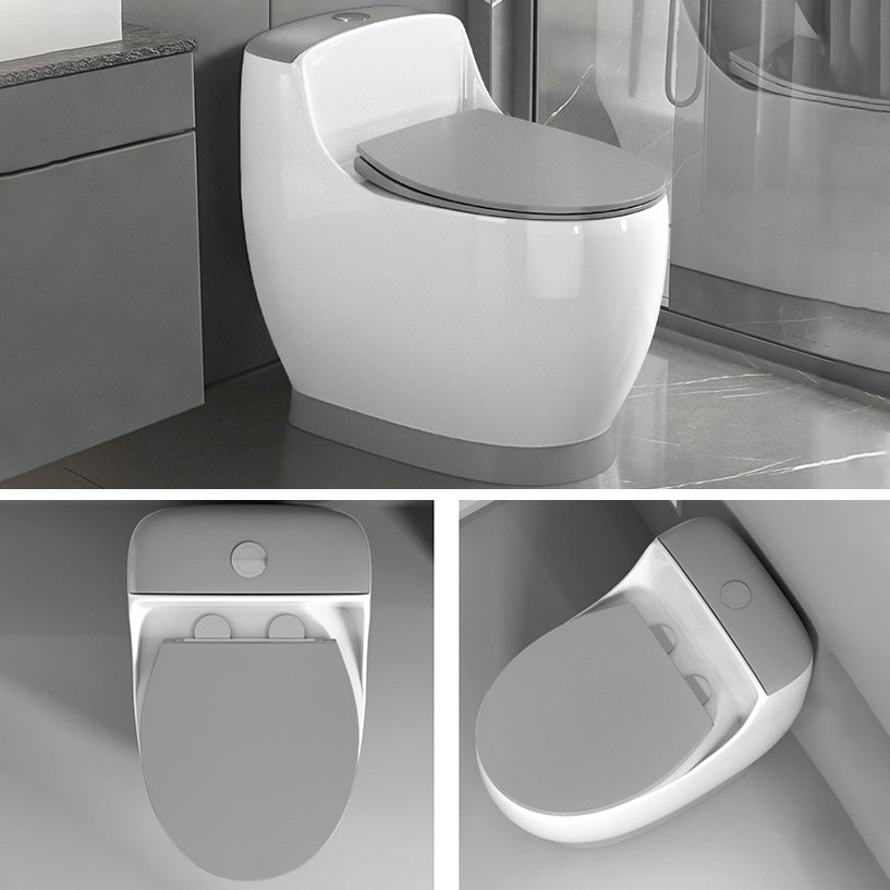 Modern Floor Mount Toilet Bowl Siphon Jet Toilet with Seat for Bathroom Clearhalo 'Bathroom Remodel & Bathroom Fixtures' 'Home Improvement' 'home_improvement' 'home_improvement_toilets' 'Toilets & Bidets' 'Toilets' 6463372