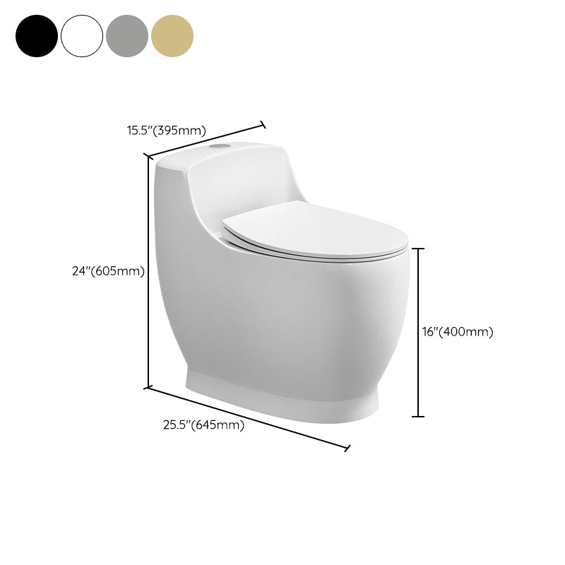 Modern Floor Mount Toilet Bowl Siphon Jet Toilet with Seat for Bathroom Clearhalo 'Bathroom Remodel & Bathroom Fixtures' 'Home Improvement' 'home_improvement' 'home_improvement_toilets' 'Toilets & Bidets' 'Toilets' 6463374