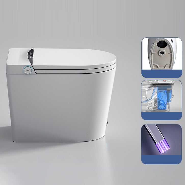 Modern Siphon Jet One Piece Toilet Bowl Heated Seat White Urine Toilet with Toilet Seat White/ Black Clearhalo 'Bathroom Remodel & Bathroom Fixtures' 'Home Improvement' 'home_improvement' 'home_improvement_toilets' 'Toilets & Bidets' 'Toilets' 6463412