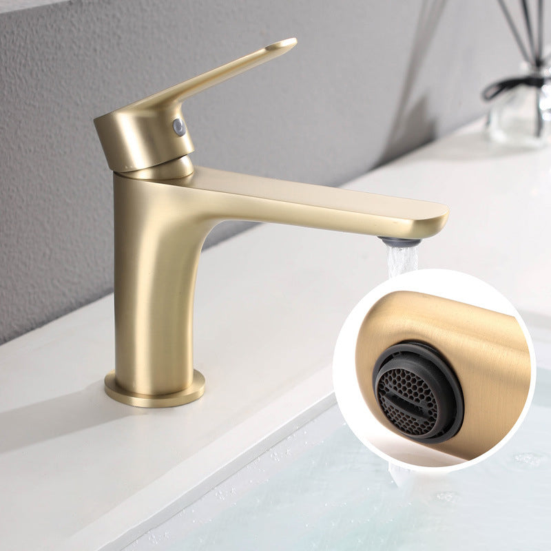 Light Luxury Vessel Sink Faucet Lever Handle Single Hole Bathroom Faucet Clearhalo 'Bathroom Remodel & Bathroom Fixtures' 'Bathroom Sink Faucets' 'Bathroom Sinks & Faucet Components' 'bathroom_sink_faucets' 'Home Improvement' 'home_improvement' 'home_improvement_bathroom_sink_faucets' 6466865