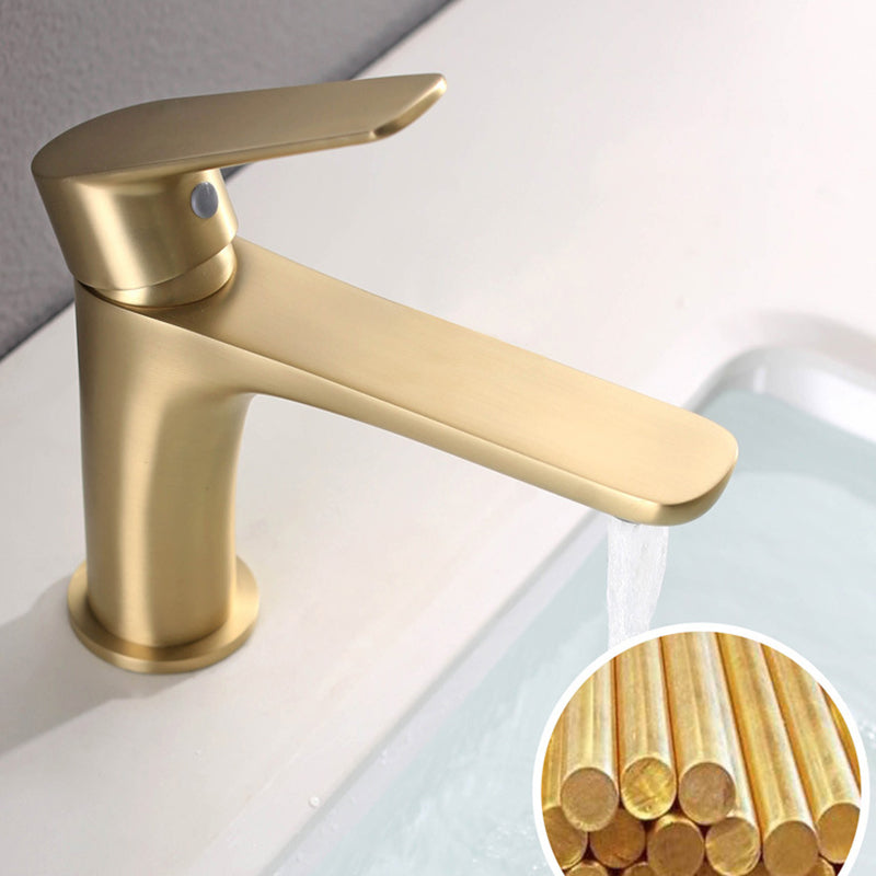 Light Luxury Vessel Sink Faucet Lever Handle Single Hole Bathroom Faucet Clearhalo 'Bathroom Remodel & Bathroom Fixtures' 'Bathroom Sink Faucets' 'Bathroom Sinks & Faucet Components' 'bathroom_sink_faucets' 'Home Improvement' 'home_improvement' 'home_improvement_bathroom_sink_faucets' 6466867