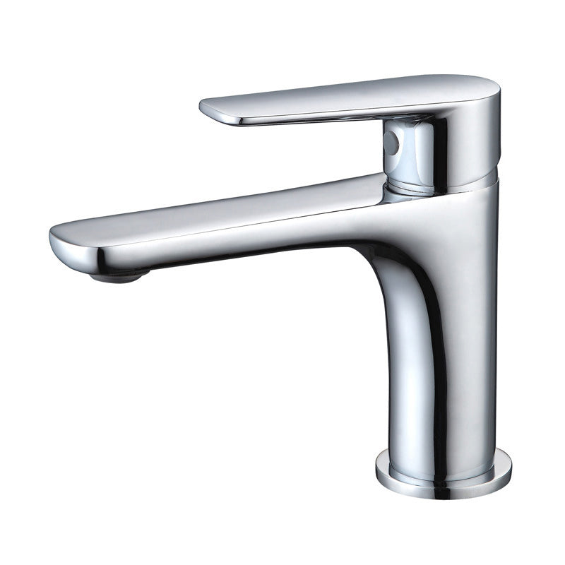 Light Luxury Vessel Sink Faucet Lever Handle Single Hole Bathroom Faucet Chrome Clearhalo 'Bathroom Remodel & Bathroom Fixtures' 'Bathroom Sink Faucets' 'Bathroom Sinks & Faucet Components' 'bathroom_sink_faucets' 'Home Improvement' 'home_improvement' 'home_improvement_bathroom_sink_faucets' 6466876