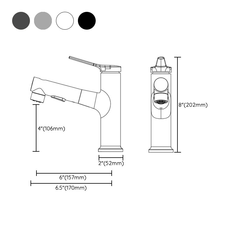 Brass Circular Vessel Sink Faucet Pull-out Modern Style Bathroom Faucet Clearhalo 'Bathroom Remodel & Bathroom Fixtures' 'Bathroom Sink Faucets' 'Bathroom Sinks & Faucet Components' 'bathroom_sink_faucets' 'Home Improvement' 'home_improvement' 'home_improvement_bathroom_sink_faucets' 6466908