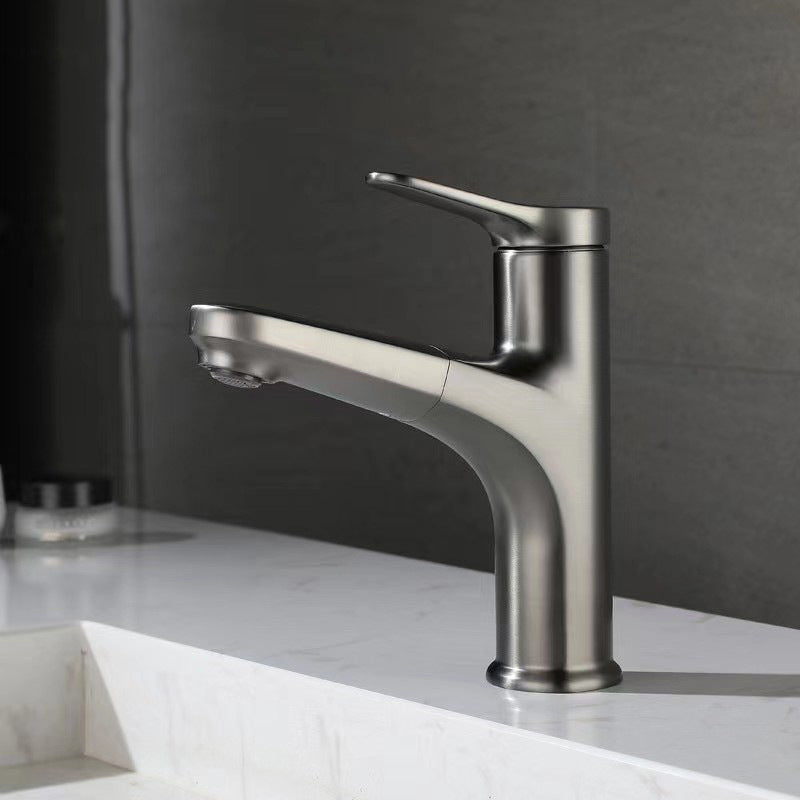 Modern Vessel Faucet Copper Single Handle Retractable Vessel Faucet Clearhalo 'Bathroom Remodel & Bathroom Fixtures' 'Bathroom Sink Faucets' 'Bathroom Sinks & Faucet Components' 'bathroom_sink_faucets' 'Home Improvement' 'home_improvement' 'home_improvement_bathroom_sink_faucets' 6466973