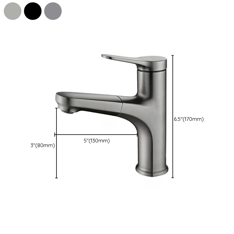 Modern Vessel Faucet Copper Single Handle Retractable Vessel Faucet Clearhalo 'Bathroom Remodel & Bathroom Fixtures' 'Bathroom Sink Faucets' 'Bathroom Sinks & Faucet Components' 'bathroom_sink_faucets' 'Home Improvement' 'home_improvement' 'home_improvement_bathroom_sink_faucets' 6466985