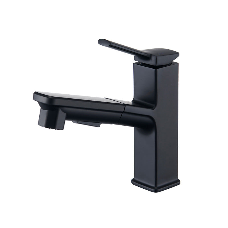 Modern Vessel Faucet Copper Pure Color Single Handle Vessel Faucet Black Clearhalo 'Bathroom Remodel & Bathroom Fixtures' 'Bathroom Sink Faucets' 'Bathroom Sinks & Faucet Components' 'bathroom_sink_faucets' 'Home Improvement' 'home_improvement' 'home_improvement_bathroom_sink_faucets' 6466992