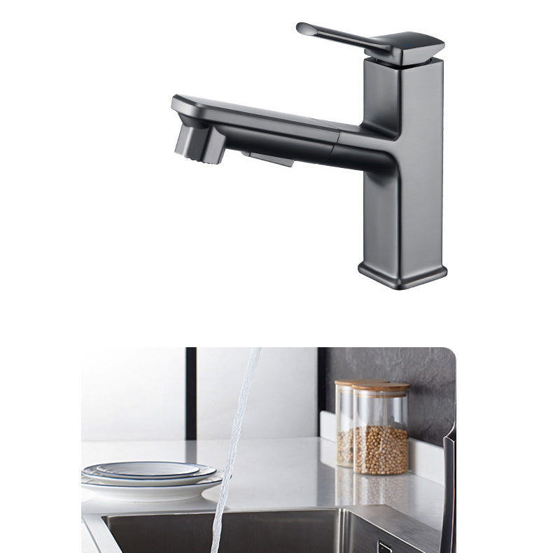 Modern Vessel Faucet Copper Pure Color Single Handle Vessel Faucet Clearhalo 'Bathroom Remodel & Bathroom Fixtures' 'Bathroom Sink Faucets' 'Bathroom Sinks & Faucet Components' 'bathroom_sink_faucets' 'Home Improvement' 'home_improvement' 'home_improvement_bathroom_sink_faucets' 6466993