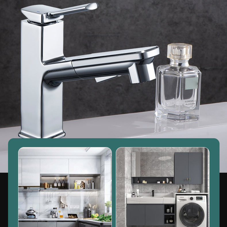 Modern Vessel Faucet Copper Pure Color Single Handle Vessel Faucet Clearhalo 'Bathroom Remodel & Bathroom Fixtures' 'Bathroom Sink Faucets' 'Bathroom Sinks & Faucet Components' 'bathroom_sink_faucets' 'Home Improvement' 'home_improvement' 'home_improvement_bathroom_sink_faucets' 6466997