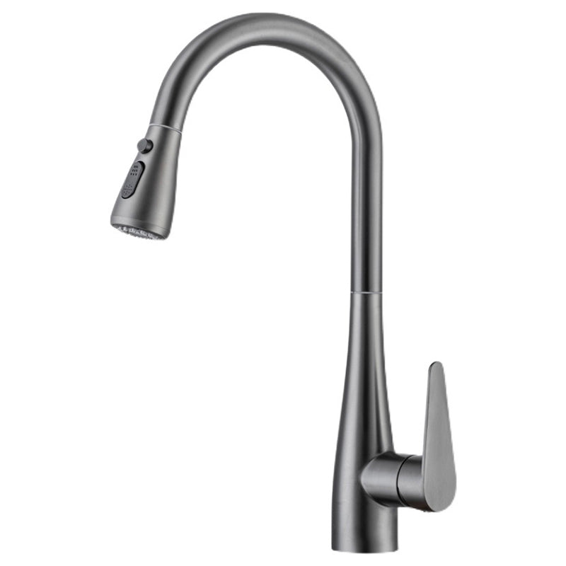 Modern 1-Handle Kitchen Faucet Stainless Steel Standard Kitchen Faucet Clearhalo 'Home Improvement' 'home_improvement' 'home_improvement_kitchen_faucets' 'Kitchen Faucets' 'Kitchen Remodel & Kitchen Fixtures' 'Kitchen Sinks & Faucet Components' 'kitchen_faucets' 6467042