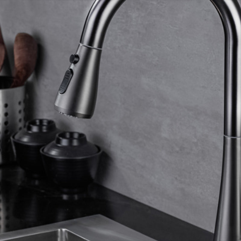 Modern 1-Handle Kitchen Faucet Stainless Steel Standard Kitchen Faucet Clearhalo 'Home Improvement' 'home_improvement' 'home_improvement_kitchen_faucets' 'Kitchen Faucets' 'Kitchen Remodel & Kitchen Fixtures' 'Kitchen Sinks & Faucet Components' 'kitchen_faucets' 6467047
