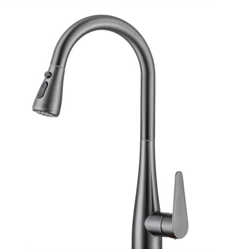 Modern 1-Handle Kitchen Faucet Stainless Steel Standard Kitchen Faucet Clearhalo 'Home Improvement' 'home_improvement' 'home_improvement_kitchen_faucets' 'Kitchen Faucets' 'Kitchen Remodel & Kitchen Fixtures' 'Kitchen Sinks & Faucet Components' 'kitchen_faucets' 6467049