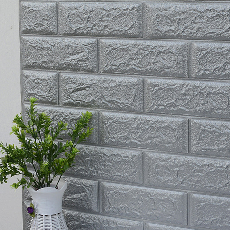 Modern Paneling PVC 3D Embossed Self-Adhesive Waterproof Indoor Wainscoting Silver Gray Clearhalo 'Flooring 'Home Improvement' 'home_improvement' 'home_improvement_wall_paneling' 'Wall Paneling' 'wall_paneling' 'Walls & Ceilings' Walls and Ceiling' 6467321