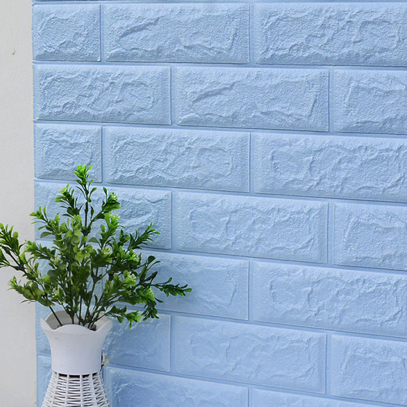 Modern Paneling PVC 3D Embossed Self-Adhesive Waterproof Indoor Wainscoting Blue Clearhalo 'Flooring 'Home Improvement' 'home_improvement' 'home_improvement_wall_paneling' 'Wall Paneling' 'wall_paneling' 'Walls & Ceilings' Walls and Ceiling' 6467331