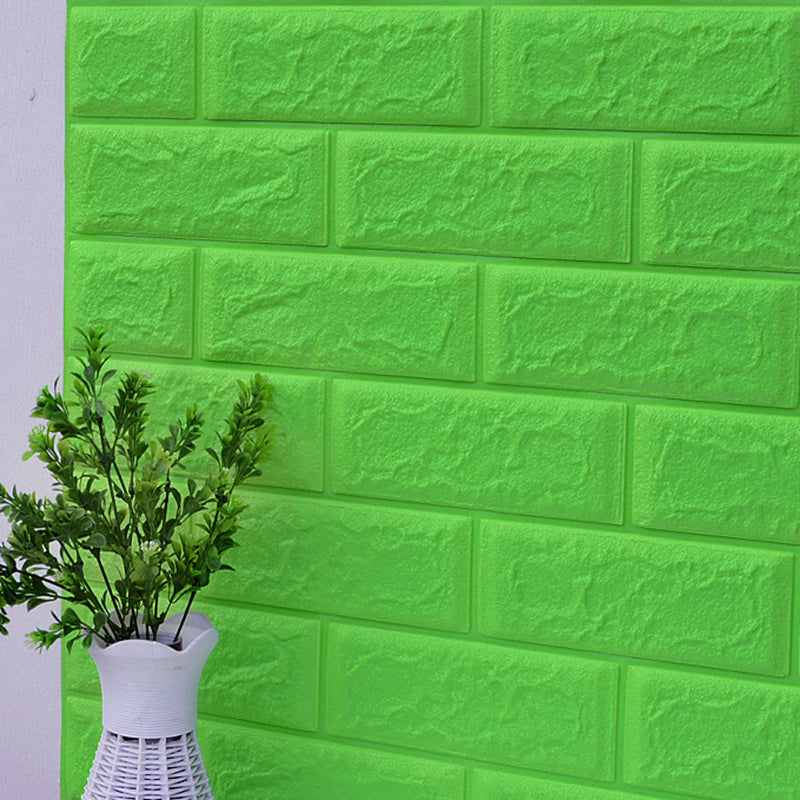 Modern Paneling PVC 3D Embossed Self-Adhesive Waterproof Indoor Wainscoting Green Clearhalo 'Flooring 'Home Improvement' 'home_improvement' 'home_improvement_wall_paneling' 'Wall Paneling' 'wall_paneling' 'Walls & Ceilings' Walls and Ceiling' 6467333