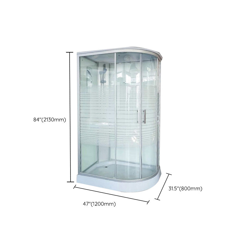 Linear Sliding Striped Shower Enclosure Metal Framed Shower Enclosure Clearhalo 'Bathroom Remodel & Bathroom Fixtures' 'Home Improvement' 'home_improvement' 'home_improvement_shower_stalls_enclosures' 'Shower Stalls & Enclosures' 'shower_stalls_enclosures' 'Showers & Bathtubs' 6467593