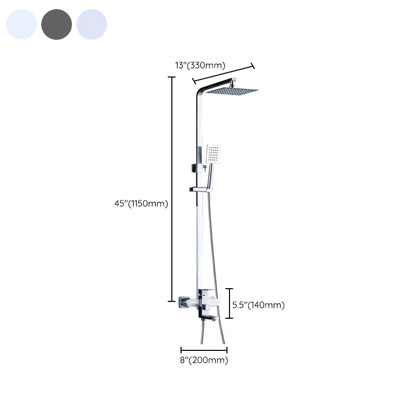 Modern Dual Shower Head Shower System Slide Bar Included Shower Set Wall Mounted Clearhalo 'Bathroom Remodel & Bathroom Fixtures' 'Home Improvement' 'home_improvement' 'home_improvement_shower_faucets' 'Shower Faucets & Systems' 'shower_faucets' 'Showers & Bathtubs Plumbing' 'Showers & Bathtubs' 6467651