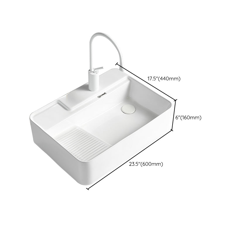 Modern Bathroom Sink Rectangular Porcelain Vessel Sink with Pop-Up Drain Clearhalo 'Bathroom Remodel & Bathroom Fixtures' 'Bathroom Sinks & Faucet Components' 'Bathroom Sinks' 'bathroom_sink' 'Home Improvement' 'home_improvement' 'home_improvement_bathroom_sink' 6467884