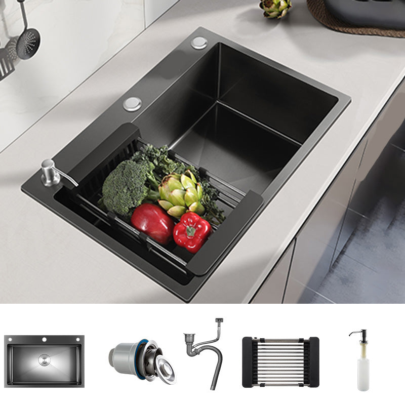 Modern Style Kitchen Sink Stainless Steel Overflow Hole Design Kitchen Sink Sink Only None Clearhalo 'Home Improvement' 'home_improvement' 'home_improvement_kitchen_sinks' 'Kitchen Remodel & Kitchen Fixtures' 'Kitchen Sinks & Faucet Components' 'Kitchen Sinks' 'kitchen_sinks' 6467892