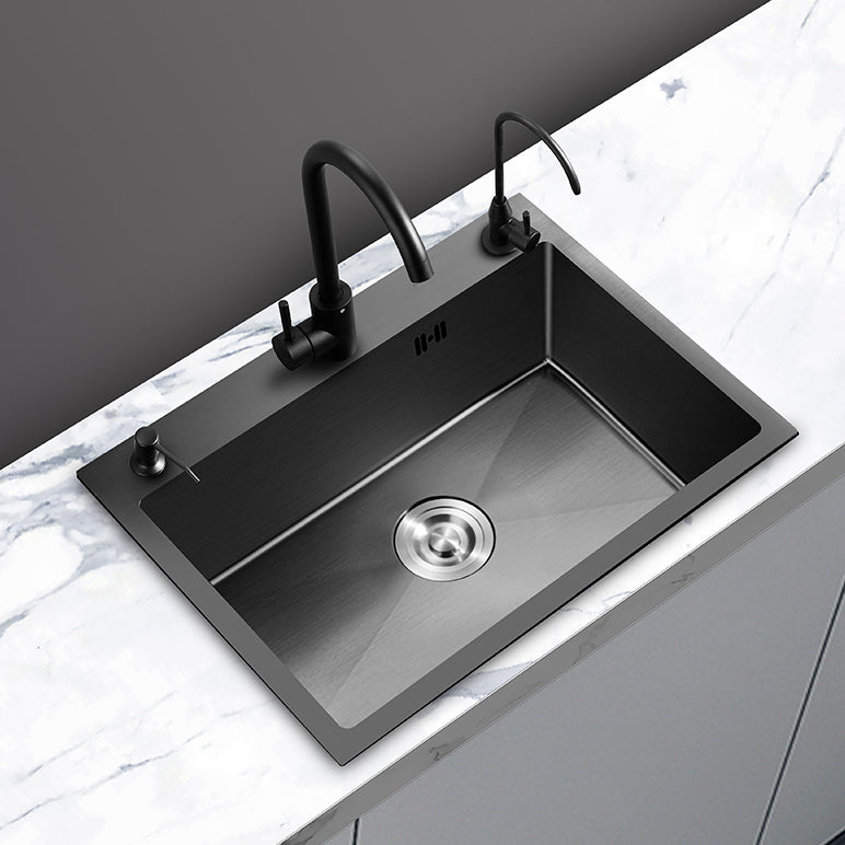 Contemporary Kitchen Sink Colorfast Drop-In Stainless Steel Kitchen Sink Clearhalo 'Home Improvement' 'home_improvement' 'home_improvement_kitchen_sinks' 'Kitchen Remodel & Kitchen Fixtures' 'Kitchen Sinks & Faucet Components' 'Kitchen Sinks' 'kitchen_sinks' 6468014