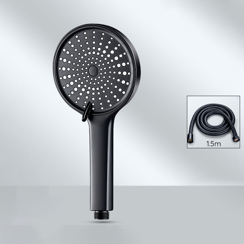 Contemporary Round Shower Head Pure Color Handheld Shower Head Black Shower Head with Hose 1.5 meter Hose Clearhalo 'Bathroom Remodel & Bathroom Fixtures' 'Home Improvement' 'home_improvement' 'home_improvement_shower_heads' 'Shower Heads' 'shower_heads' 'Showers & Bathtubs Plumbing' 'Showers & Bathtubs' 6468104