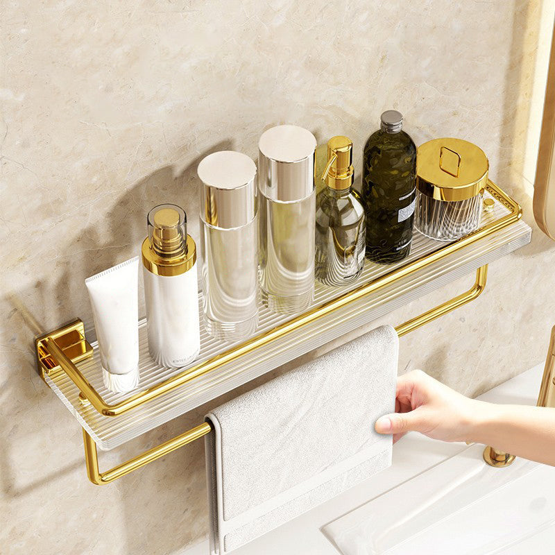 Modern Silver/Gold Bathroom Hardware Set Bath Shelf Bathroom Set Clearhalo 'Bathroom Hardware Sets' 'Bathroom Hardware' 'Bathroom Remodel & Bathroom Fixtures' 'bathroom_hardware_sets' 'Home Improvement' 'home_improvement' 'home_improvement_bathroom_hardware_sets' 6468687