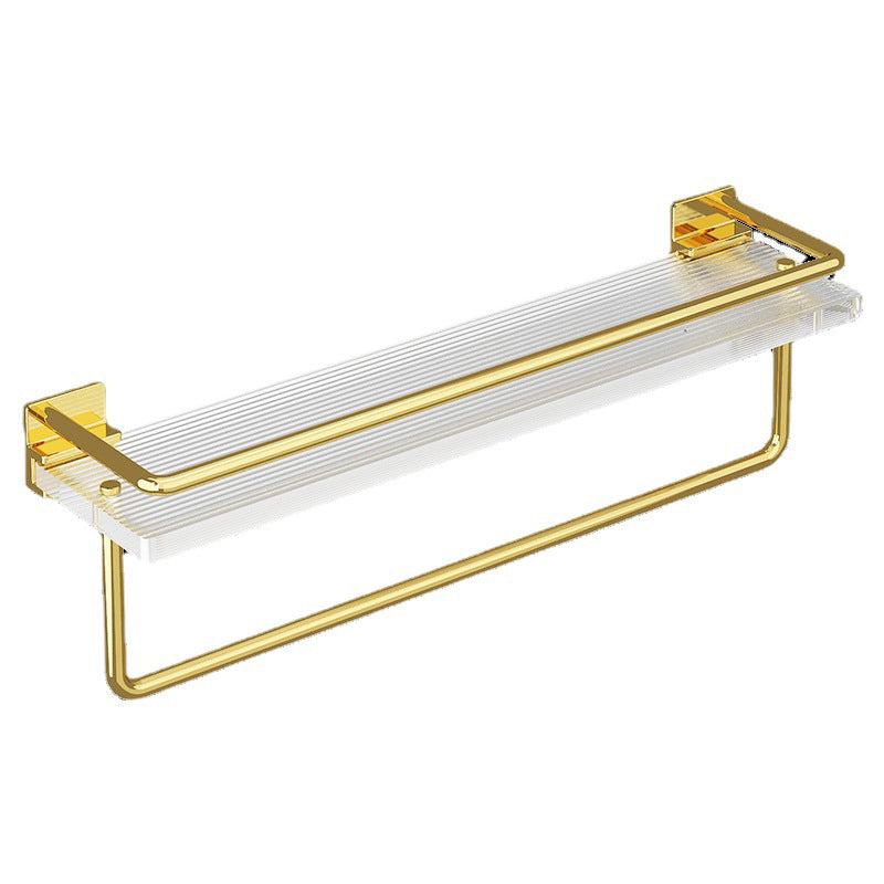 Modern Silver/Gold Bathroom Hardware Set Bath Shelf Bathroom Set Clearhalo 'Bathroom Hardware Sets' 'Bathroom Hardware' 'Bathroom Remodel & Bathroom Fixtures' 'bathroom_hardware_sets' 'Home Improvement' 'home_improvement' 'home_improvement_bathroom_hardware_sets' 6468692