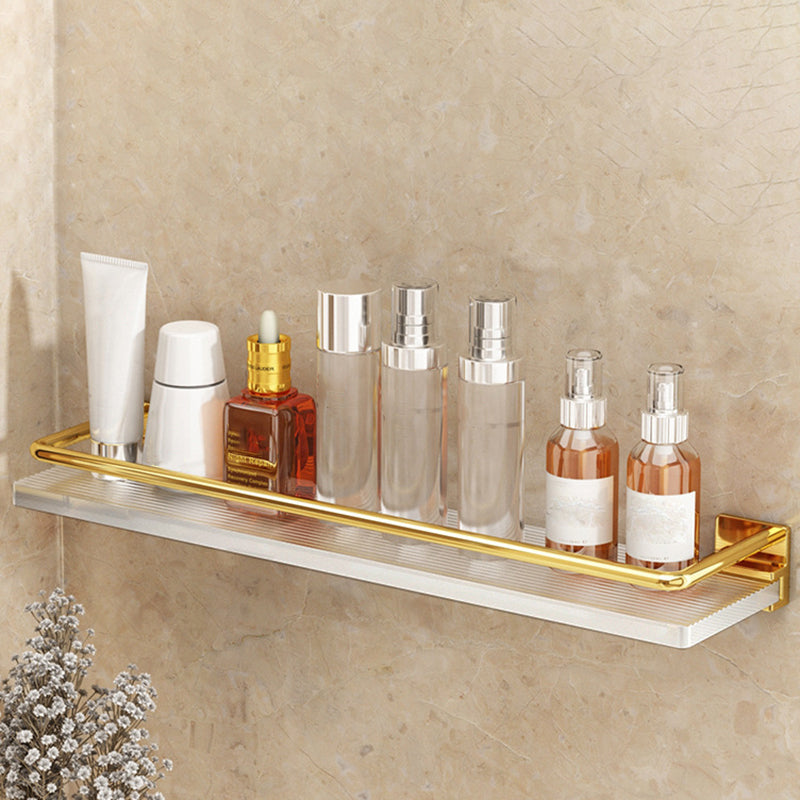 Modern Silver/Gold Bathroom Hardware Set Bath Shelf Bathroom Set Gold Square Bath Shelf (20"L) Clearhalo 'Bathroom Hardware Sets' 'Bathroom Hardware' 'Bathroom Remodel & Bathroom Fixtures' 'bathroom_hardware_sets' 'Home Improvement' 'home_improvement' 'home_improvement_bathroom_hardware_sets' 6468698