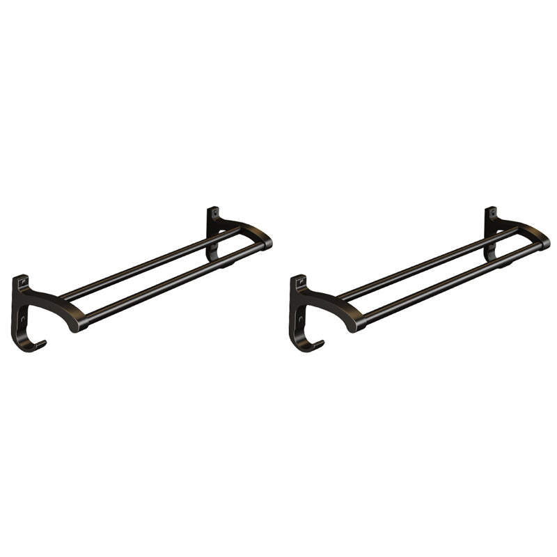 Modern Black Metal Bath Hardware Set Towel Bar Bathroom Hardware Set 2 Piece Set Towel Bar Clearhalo 'Bathroom Hardware Sets' 'Bathroom Hardware' 'Bathroom Remodel & Bathroom Fixtures' 'bathroom_hardware_sets' 'Home Improvement' 'home_improvement' 'home_improvement_bathroom_hardware_sets' 6468727