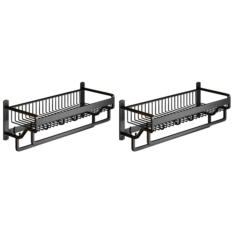 Modern Black Metal Bath Hardware Set Towel Bar Bathroom Hardware Set 2 Piece Set Clearhalo 'Bathroom Hardware Sets' 'Bathroom Hardware' 'Bathroom Remodel & Bathroom Fixtures' 'bathroom_hardware_sets' 'Home Improvement' 'home_improvement' 'home_improvement_bathroom_hardware_sets' 6468740