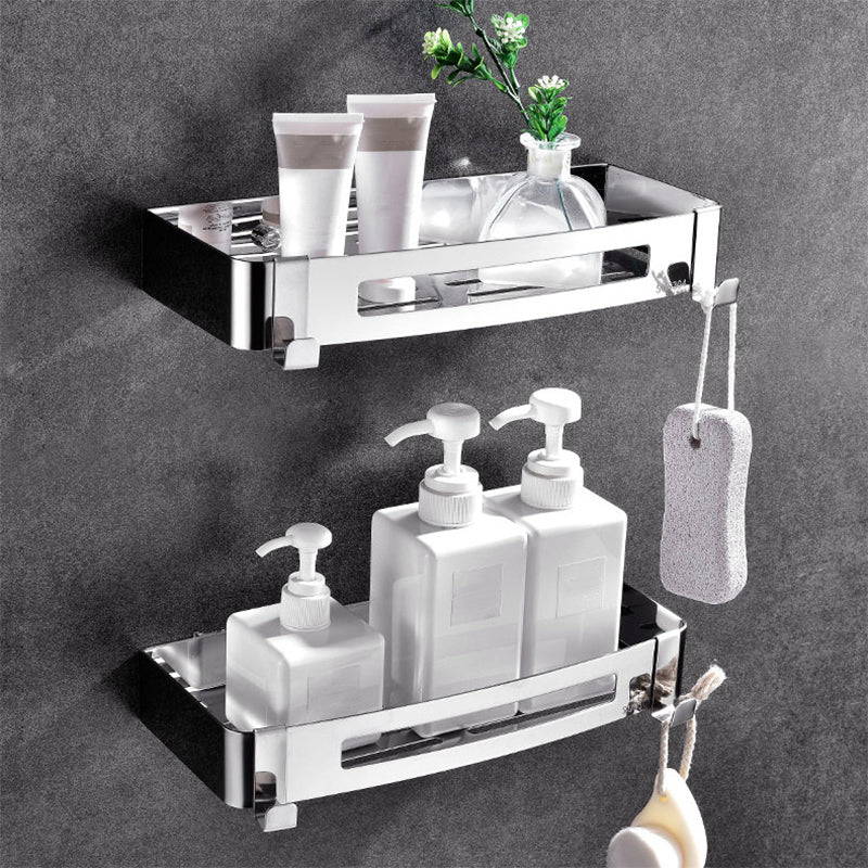 Modern Bathroom Hardware Set Silver Bath Shelf Bath Hardware Set Clearhalo 'Bathroom Hardware Sets' 'Bathroom Hardware' 'Bathroom Remodel & Bathroom Fixtures' 'bathroom_hardware_sets' 'Home Improvement' 'home_improvement' 'home_improvement_bathroom_hardware_sets' 6468764