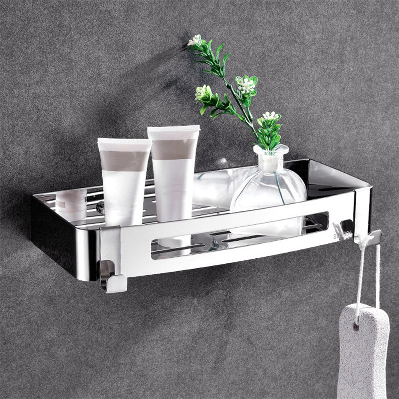 Modern Bathroom Hardware Set Silver Bath Shelf Bath Hardware Set Clearhalo 'Bathroom Hardware Sets' 'Bathroom Hardware' 'Bathroom Remodel & Bathroom Fixtures' 'bathroom_hardware_sets' 'Home Improvement' 'home_improvement' 'home_improvement_bathroom_hardware_sets' 6468767