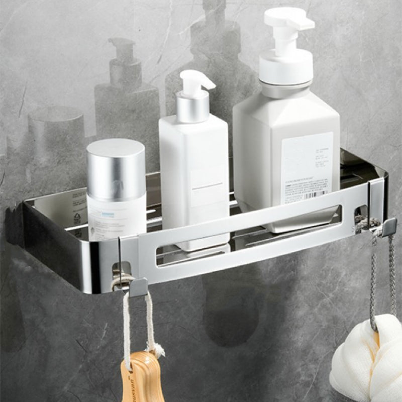 Modern Bathroom Hardware Set Silver Bath Shelf Bath Hardware Set 12"L x 5"W x 2"H 1 Piece Rectangle Clearhalo 'Bathroom Hardware Sets' 'Bathroom Hardware' 'Bathroom Remodel & Bathroom Fixtures' 'bathroom_hardware_sets' 'Home Improvement' 'home_improvement' 'home_improvement_bathroom_hardware_sets' 6468776