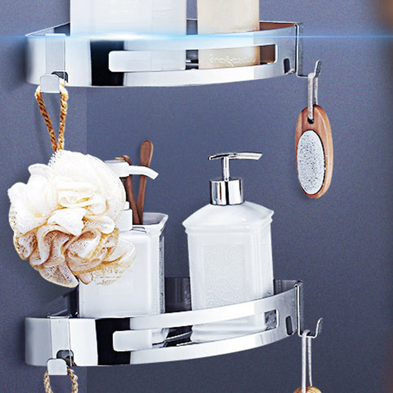 Modern Bathroom Hardware Set Silver Bath Shelf Bath Hardware Set Clearhalo 'Bathroom Hardware Sets' 'Bathroom Hardware' 'Bathroom Remodel & Bathroom Fixtures' 'bathroom_hardware_sets' 'Home Improvement' 'home_improvement' 'home_improvement_bathroom_hardware_sets' 6468781