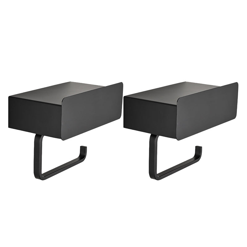 2 Piece Stainless Steel Classic Bathroom Accessory Set Black & Chrome Paper Holder Black 2 Piece Set Clearhalo 'Bathroom Hardware Sets' 'Bathroom Hardware' 'Bathroom Remodel & Bathroom Fixtures' 'bathroom_hardware_sets' 'Home Improvement' 'home_improvement' 'home_improvement_bathroom_hardware_sets' 6468797