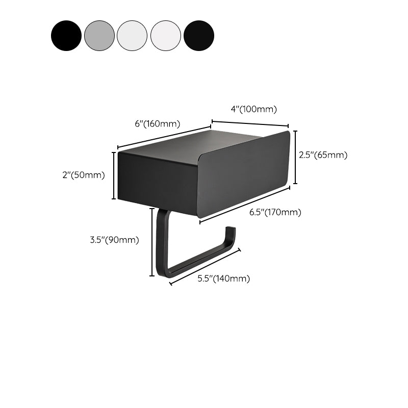 2 Piece Stainless Steel Classic Bathroom Accessory Set Black & Chrome Paper Holder Clearhalo 'Bathroom Hardware Sets' 'Bathroom Hardware' 'Bathroom Remodel & Bathroom Fixtures' 'bathroom_hardware_sets' 'Home Improvement' 'home_improvement' 'home_improvement_bathroom_hardware_sets' 6468820