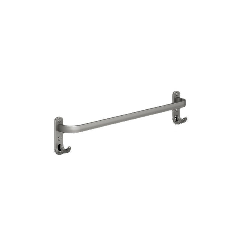 2-Piece Modern Bath Hardware Set in Aluminum Matte Gray Towel Bar Clearhalo 'Bathroom Hardware Sets' 'Bathroom Hardware' 'Bathroom Remodel & Bathroom Fixtures' 'bathroom_hardware_sets' 'Home Improvement' 'home_improvement' 'home_improvement_bathroom_hardware_sets' 6468903