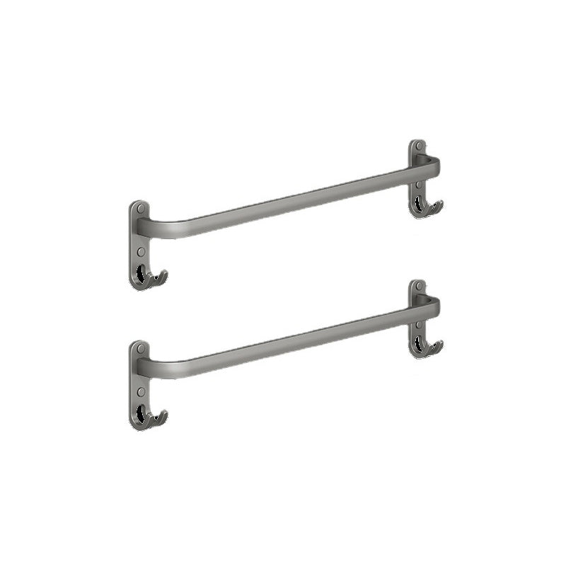 2-Piece Modern Bath Hardware Set in Aluminum Matte Gray Towel Bar 2 Piece Set 1 Towel Rail Included Clearhalo 'Bathroom Hardware Sets' 'Bathroom Hardware' 'Bathroom Remodel & Bathroom Fixtures' 'bathroom_hardware_sets' 'Home Improvement' 'home_improvement' 'home_improvement_bathroom_hardware_sets' 6468911