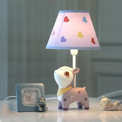 Baby Sika Deer Desk Light Resin 1 Bulb Lovely Desk Lamp for Boy Girl Bedroom Purple Clearhalo 'Lamps' 'Table Lamps' Lighting' 64802