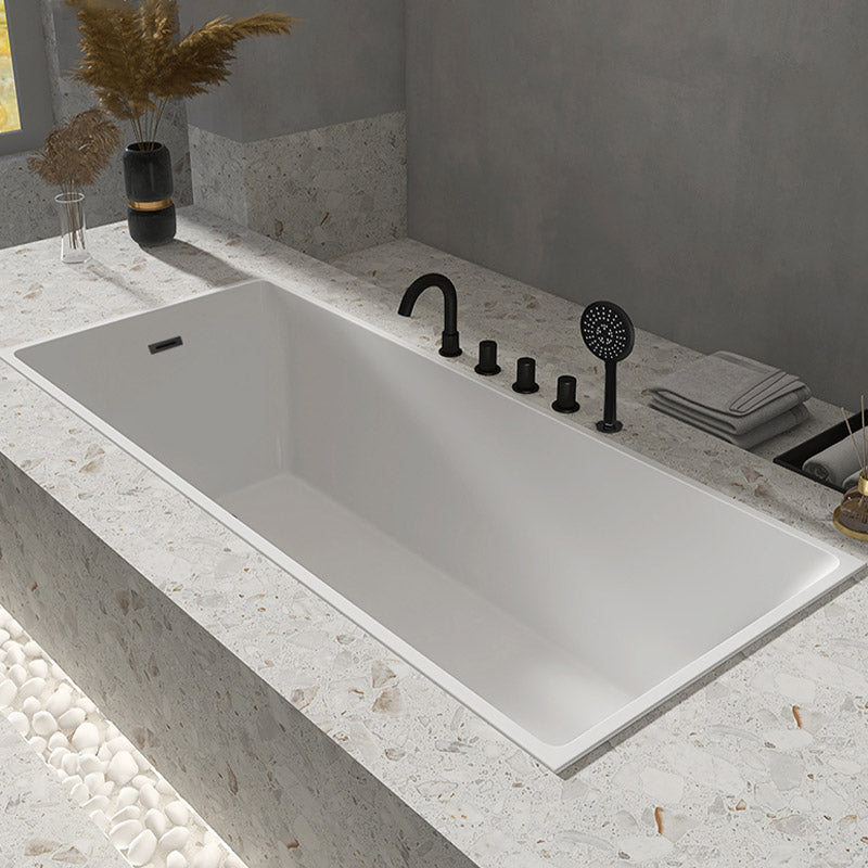 Modern Acrylic Embedded Bathtub Rectangle with Drain Bath Tub and Overflow Hole Clearhalo 'Bathroom Remodel & Bathroom Fixtures' 'Bathtubs' 'Home Improvement' 'home_improvement' 'home_improvement_bathtubs' 'Showers & Bathtubs' 6482943