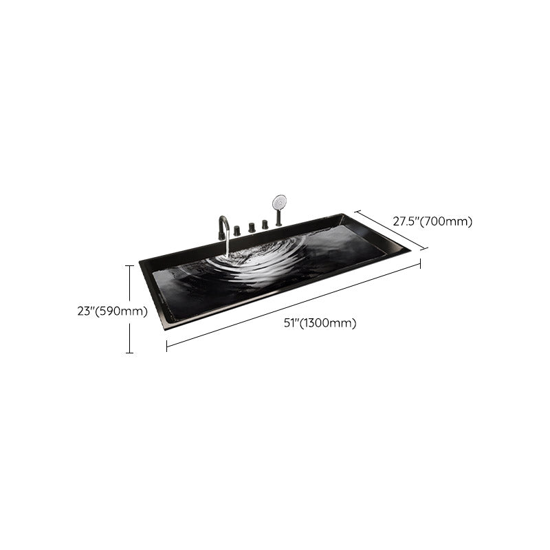 Modern Acrylic Embedded Bathtub Rectangle with Drain Bath Tub and Overflow Hole Clearhalo 'Bathroom Remodel & Bathroom Fixtures' 'Bathtubs' 'Home Improvement' 'home_improvement' 'home_improvement_bathtubs' 'Showers & Bathtubs' 6482979