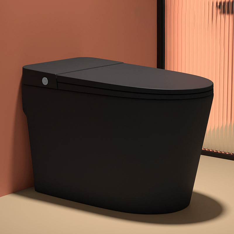 Modern Skirted Toilet Bowl Siphon Jet Toilet with Seat for Bathroom 15"L x 27"W x 18"H Black Clearhalo 'Bathroom Remodel & Bathroom Fixtures' 'Home Improvement' 'home_improvement' 'home_improvement_toilets' 'Toilets & Bidets' 'Toilets' 6483162