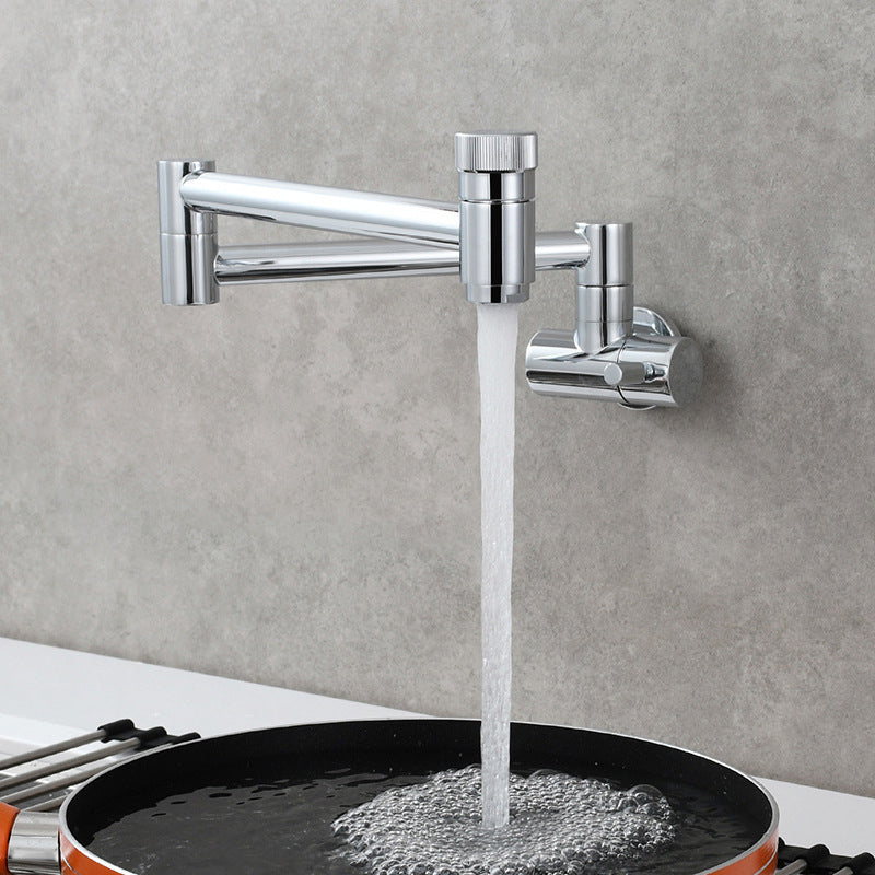 Modern Vessel Faucet Brass Lever Handles Bathroom Sink Faucet Silver Clearhalo 'Bathroom Remodel & Bathroom Fixtures' 'Bathroom Sink Faucets' 'Bathroom Sinks & Faucet Components' 'bathroom_sink_faucets' 'Home Improvement' 'home_improvement' 'home_improvement_bathroom_sink_faucets' 6484183