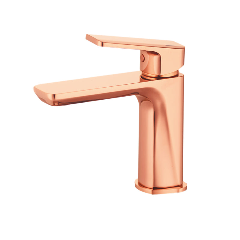 Modern Copper Vessel Faucet Pure Color Lever Handles Low Arc Vessel Faucet Rose Gold Clearhalo 'Bathroom Remodel & Bathroom Fixtures' 'Bathroom Sink Faucets' 'Bathroom Sinks & Faucet Components' 'bathroom_sink_faucets' 'Home Improvement' 'home_improvement' 'home_improvement_bathroom_sink_faucets' 6484208