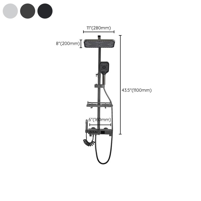 Contemporary Brass Shower Set Wall Mounted Shower System for Bathroom Clearhalo 'Bathroom Remodel & Bathroom Fixtures' 'Home Improvement' 'home_improvement' 'home_improvement_shower_faucets' 'Shower Faucets & Systems' 'shower_faucets' 'Showers & Bathtubs Plumbing' 'Showers & Bathtubs' 6484391