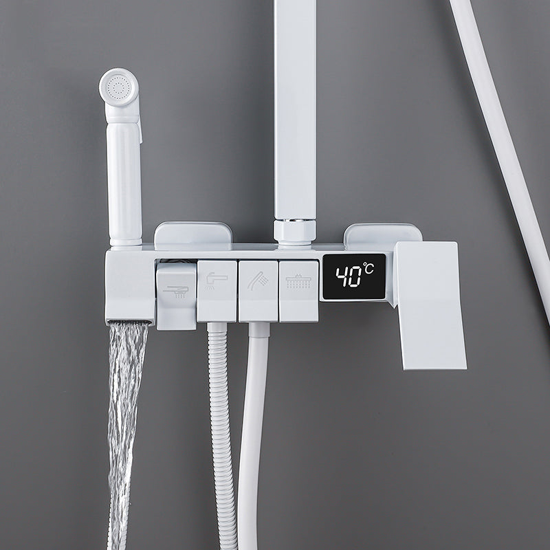 Modern Pressure Balanced Diverter Valve Shower Faucet Adjustable Shower System Clearhalo 'Bathroom Remodel & Bathroom Fixtures' 'Home Improvement' 'home_improvement' 'home_improvement_shower_faucets' 'Shower Faucets & Systems' 'shower_faucets' 'Showers & Bathtubs Plumbing' 'Showers & Bathtubs' 6484394