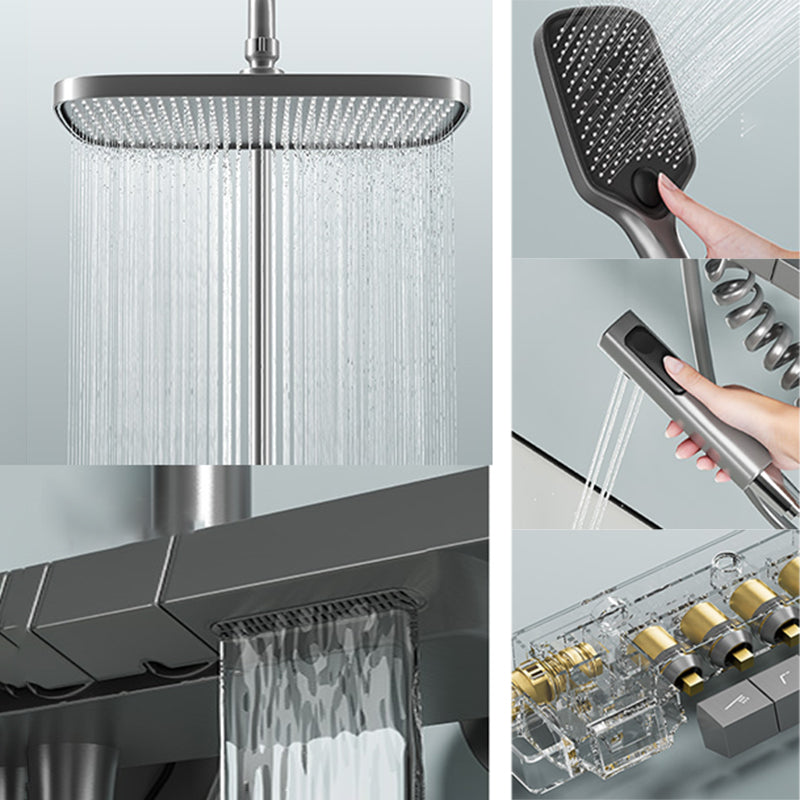 Digital Display Shower System Brass 2 Shower Heads Shower Set Clearhalo 'Bathroom Remodel & Bathroom Fixtures' 'Home Improvement' 'home_improvement' 'home_improvement_shower_faucets' 'Shower Faucets & Systems' 'shower_faucets' 'Showers & Bathtubs Plumbing' 'Showers & Bathtubs' 6484443