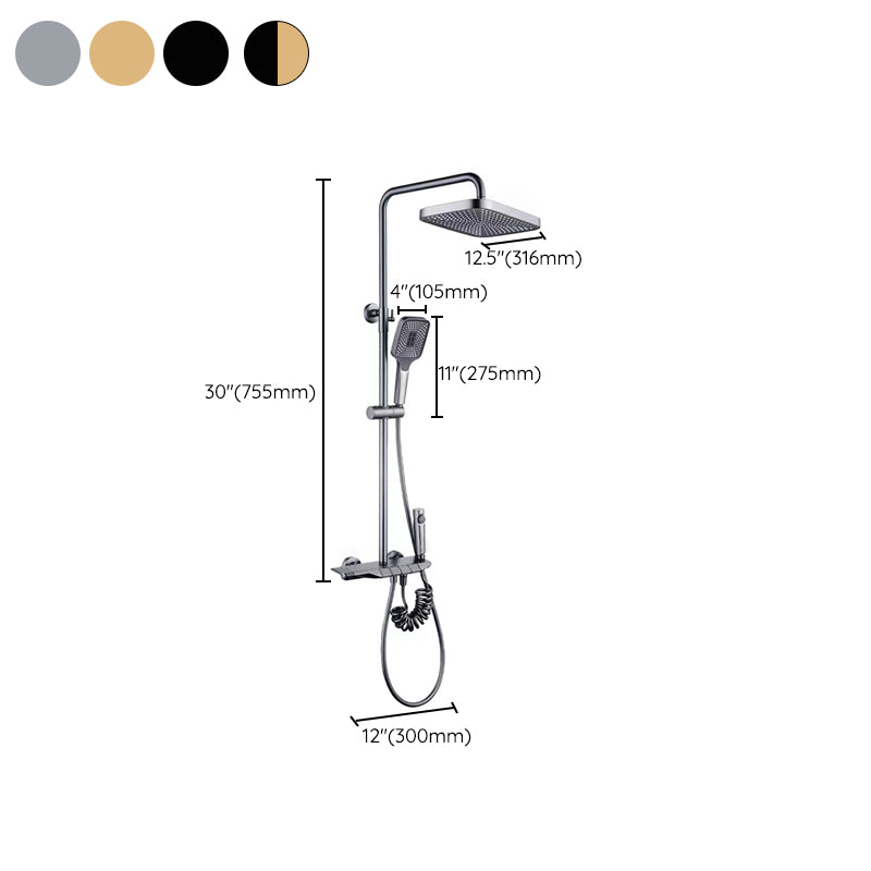 Modern Adjustable Water Flow Shower Faucet Shower Arm Shower System on Wall Clearhalo 'Bathroom Remodel & Bathroom Fixtures' 'Home Improvement' 'home_improvement' 'home_improvement_shower_faucets' 'Shower Faucets & Systems' 'shower_faucets' 'Showers & Bathtubs Plumbing' 'Showers & Bathtubs' 6484475